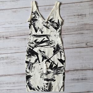 Isabel de Pedro Abstract Graphic Print Sleeveless Sheath Dress sz 4
